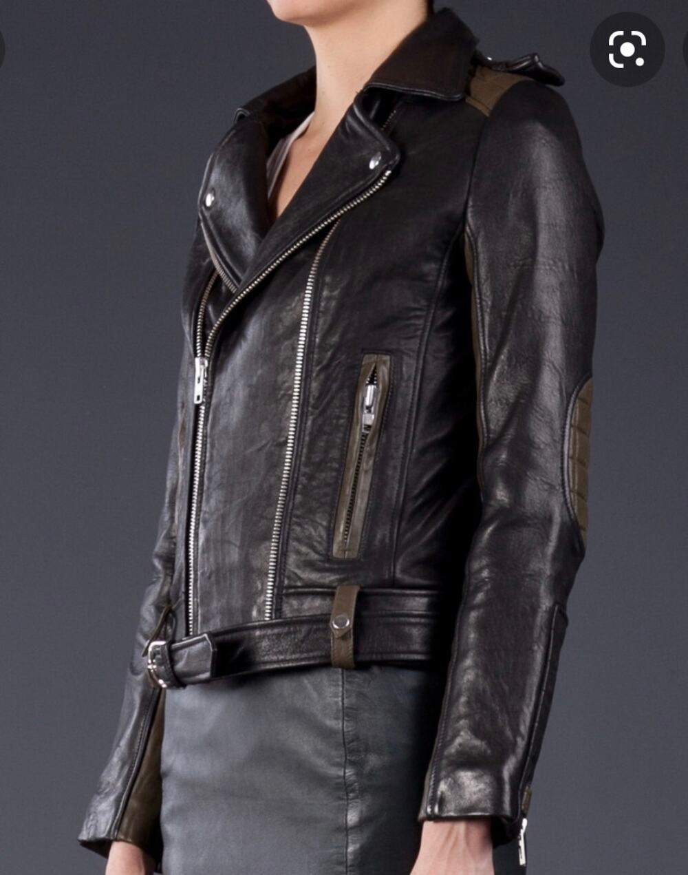 IRO Sallie quilted Black leather moto motocycle biker jacket punk rock